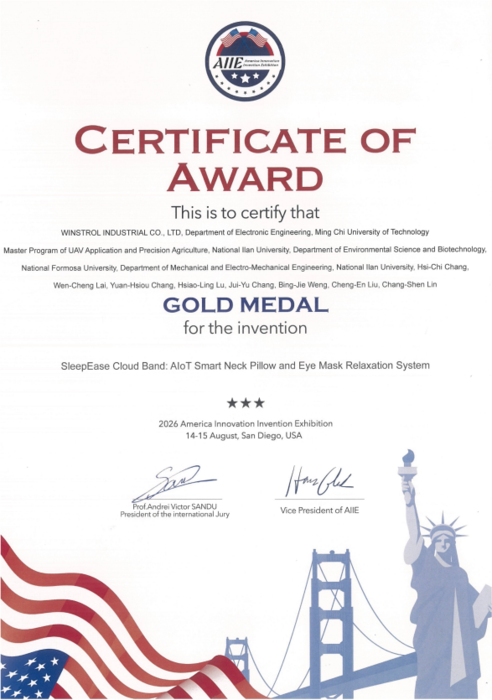 Congrats! Prof. Wen-Cheng Lai from the Department of Electronic Engineering, supervised Mr. J-Y Chang and B-J Weng, winning the gold medal in the 